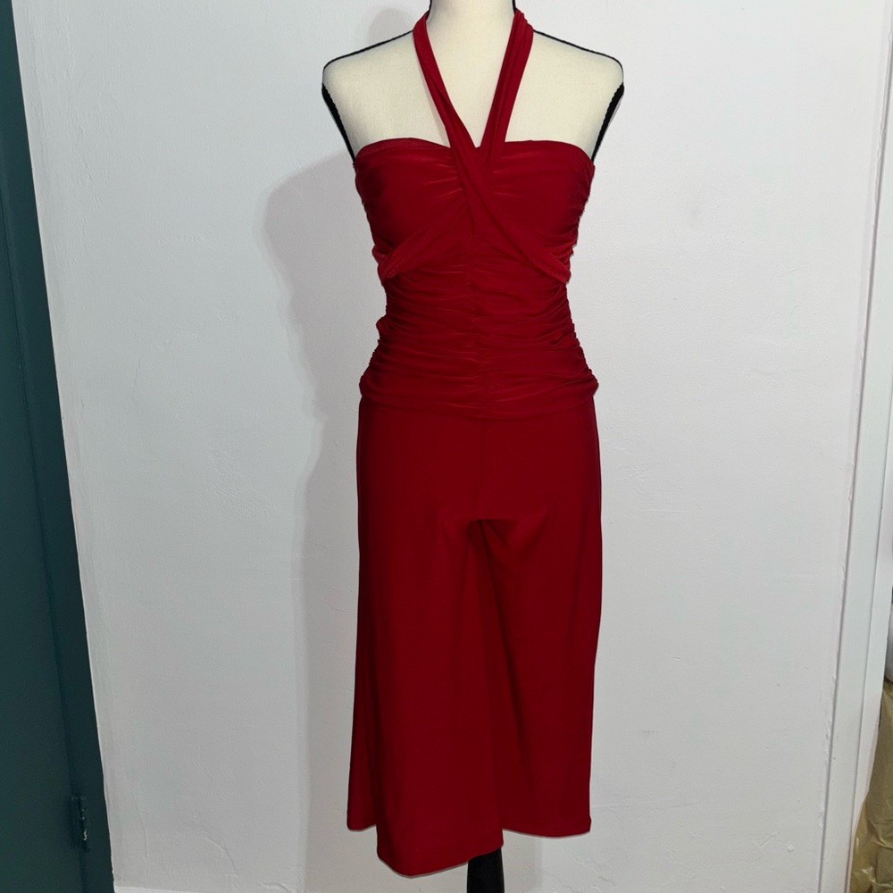 Charlotte Russe Red Halter Jumpsuit